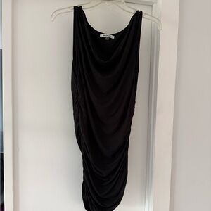 DKNYC Black Draped Dress/Top Ruched Fitted